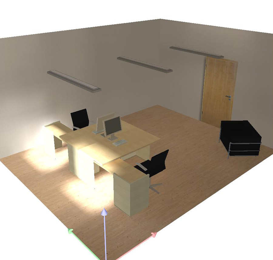 Klimadesign: Tageslichtmodell Büroraum